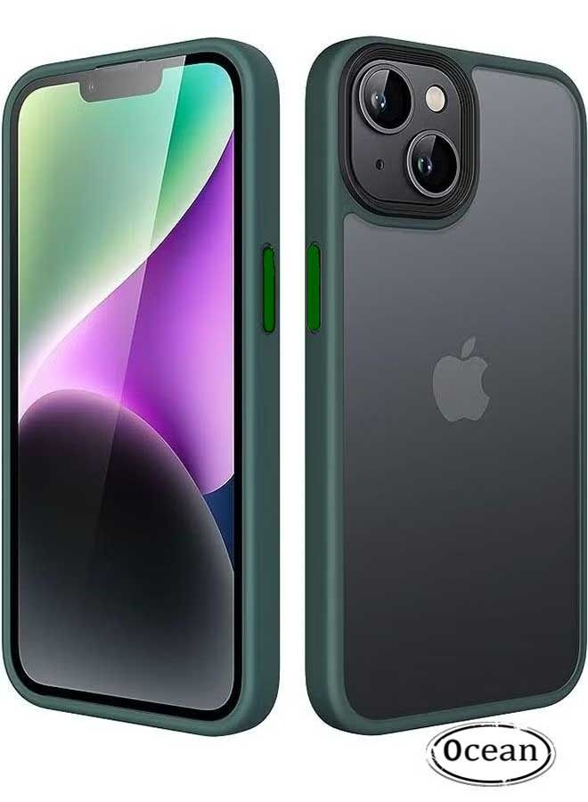 Ocean Matte Case for iPhone 15 Case 6.1-Inch, Shockproof Military Grade Drop Protection, Anti-Fingerprint Frosted Translucent Back Phone Cover for iPhone 15 Case (Green) - Image 1