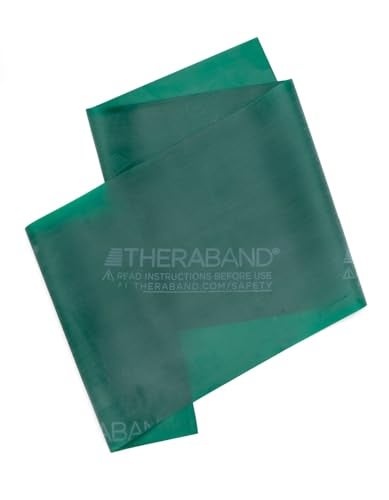 TheraBand أشرطة مقاومة لاتكس احترافية من ثيراباند، شريط مرن فردي بطول 6 أقدام لتمارين الجزء العلوي والسفلي من الجسم، العلاج الطبيعي، بيلاتس، تمارين في المنزل، 6 أقدام، أخضر، ثقيل، مستوى 4 - Image 1