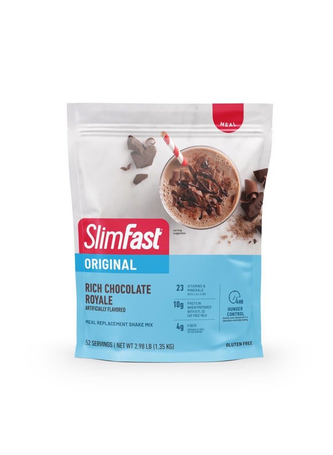 SlimFast Meal Replacement Powder, Original Rich Chocolate Royale, Weight Loss Shake Mix, 10g of Protein, 52 Servings (Packaging May Vary) - Image 1