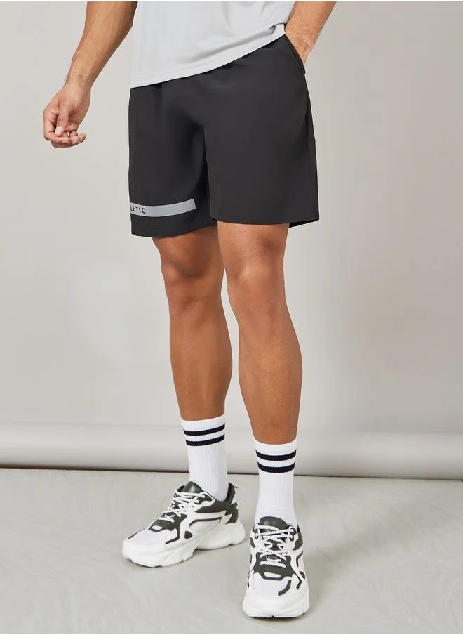 Styli Workout Shorts with Front & Back Print Detail