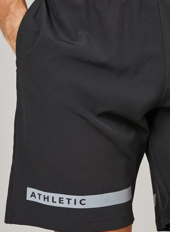 Styli Workout Shorts with Front & Back Print Detail