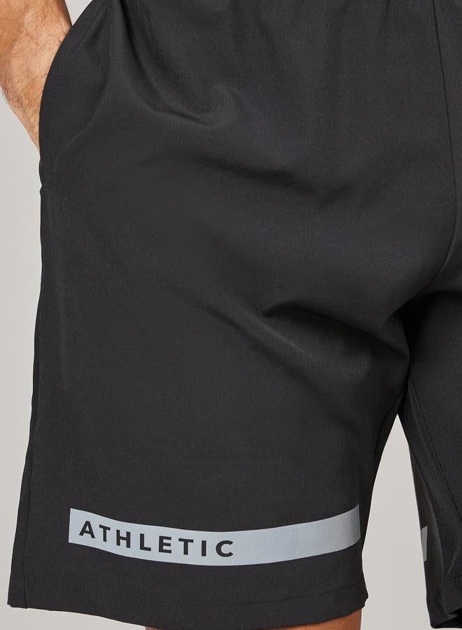 Styli Active Workout Shorts with Front and Back Print Detail - Image 2