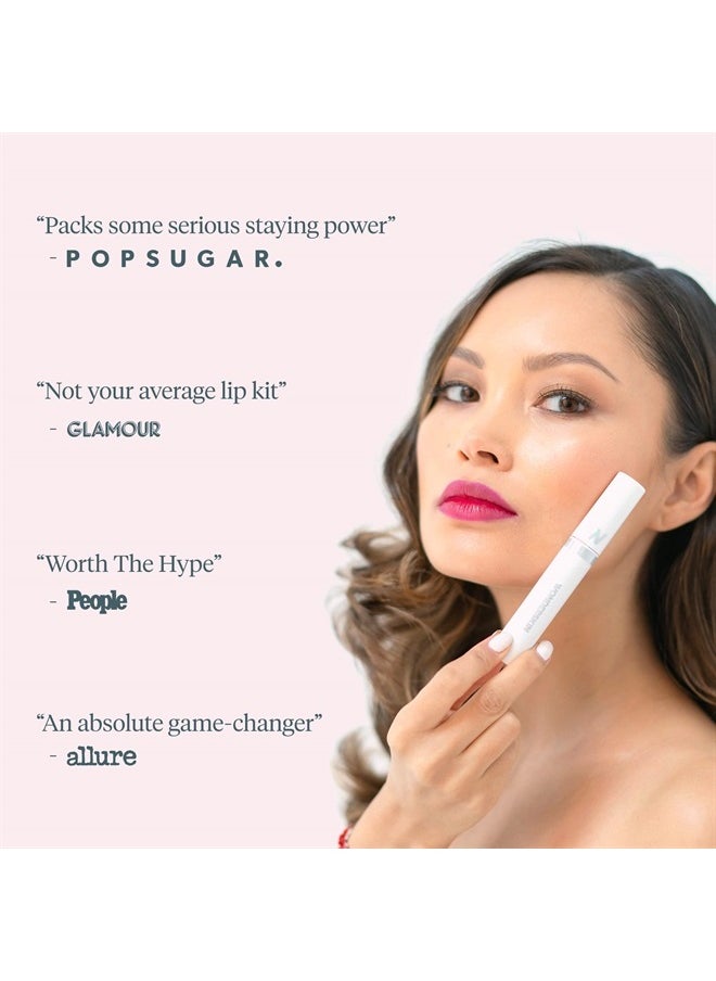 Wonderskin - Darling Wonder Blading Peel and Reveal Lip Stain Kit, Lip Stain Long Lasting Waterproof, Transfer Proof Pink Lip Stain, Peel Away Lip Stain, Matte Lip Makeup (Darling) - Image 1