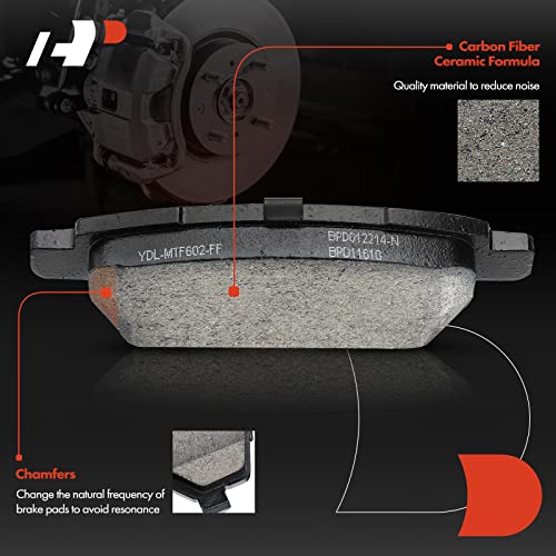 A-Premium Rear Ceramic Disc Brake Pads Set Compatible with Select Ford, Mazda, Mercury and Lincoln Models - Fusion 2006-2012, MKZ 2007-2012, Zephyr 2006, 6 2006-2013, Milan 2006-2011, 4 Pcs - Image 3