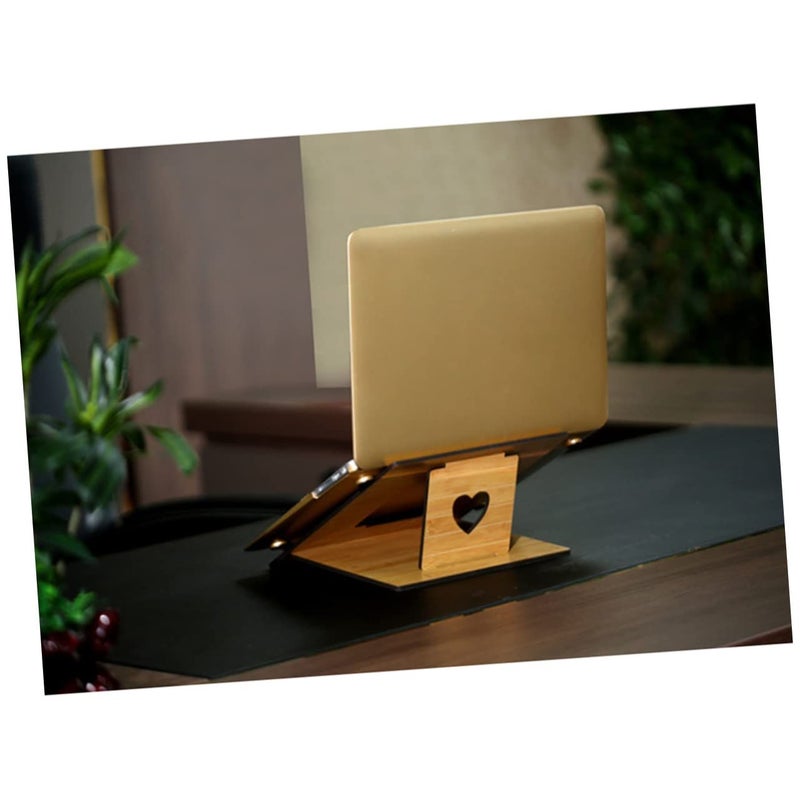 Ergonomic Wooden Laptop Stand Portable Shelf Home Office Travel - Image 5