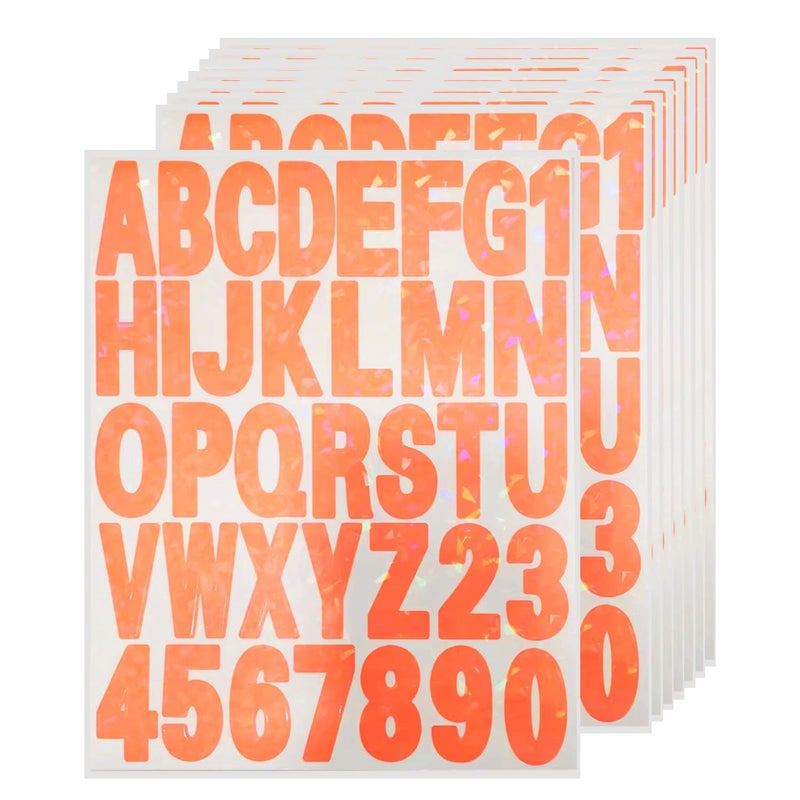 Starboling Letter Stickers2 inch 8 Sheets Orange Alphabet StickerSelf Adhesive Vinyl Letter Stickers Mailbox Numbersfor Arts Crafts Outdoor Sign Poster Mailbox Sign Doors Mailboxes Car Truck