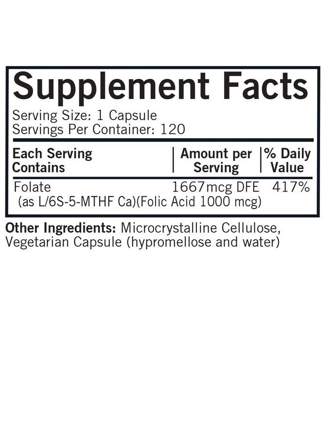 Kirkman 5-MTHF - Hypoallergenic - 120 Vegetarian Capsules - folic Acid Essential for Good Health - Image 2