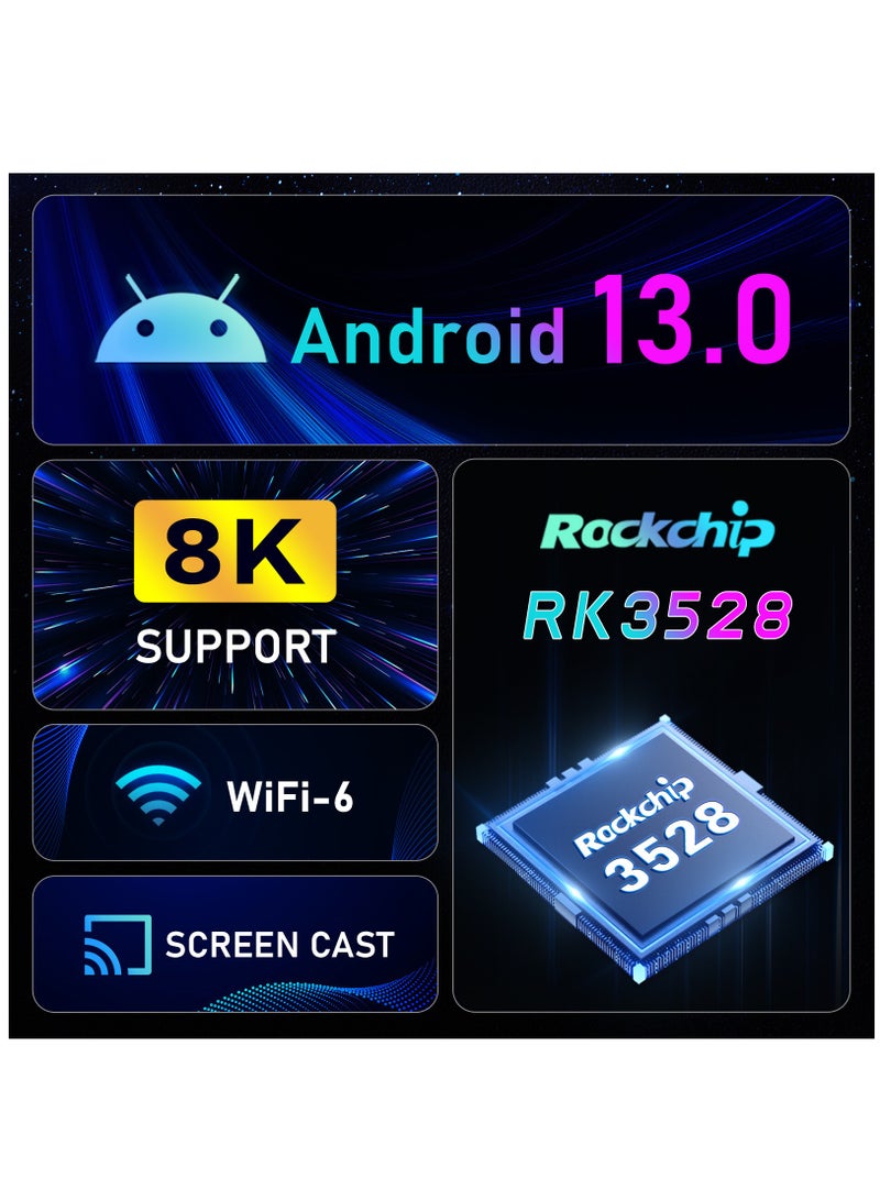 اتش 96 ماكس الذكية الروبوت 13.0 التلفزيون مربع مع رباعية النواة الذراع اللحاء A53 دعم بلوتوث 5.0 - Image 3