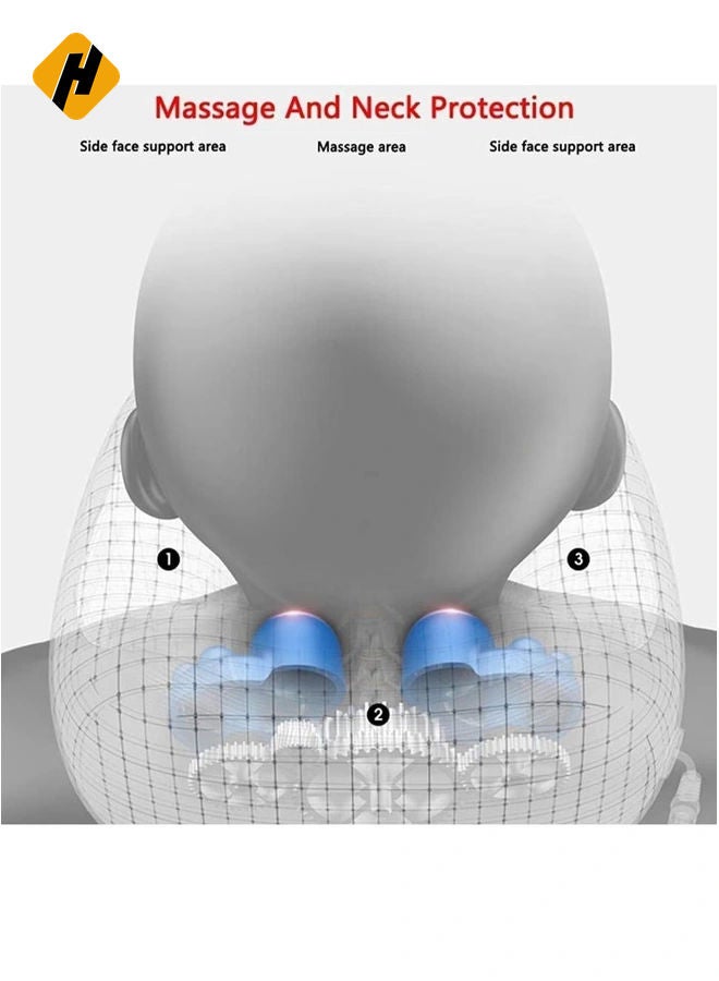 HuHa Rechargeable U Shaped Cervical Massage Pillow Neck Massager Vibration Pillow, Multifunctional Shoulder and Electric for Relax Muscles Fatigue - Image 4