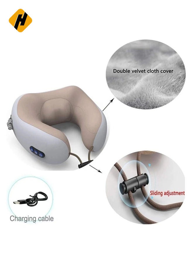 HuHa Rechargeable U Shaped Cervical Massage Pillow Neck Massager Vibration Pillow, Multifunctional Shoulder and Electric for Relax Muscles Fatigue - Image 5