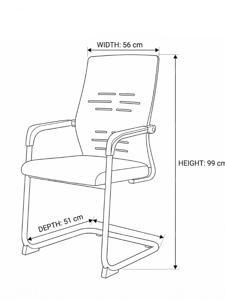 Karnak Aitken Visitor Chair, Ergonomic Mesh Office Chair with Steel Frame (Grey) - Image 5