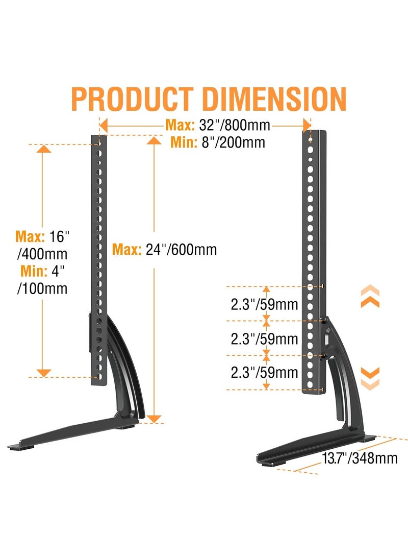 ELTRAZONE Universal Table Top TV Stand for Most 27 to 55 inch LCD LED Plasma Flat Screen TVs, TV Base Height Adjustable Leg Stand Holds up to 88 lbs, VESA up to 800x400mm - Image 5