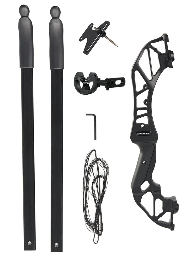 TOPARCHERY Archery Takedown Recurve Bow Hunting Long Bow Alloy Riser for Outdoor Shooting Training- Right Hand - Draw Weight 30lbs 40lbs - with Arrow Sight, Arrow Brush (Black-40lb) - Image 5