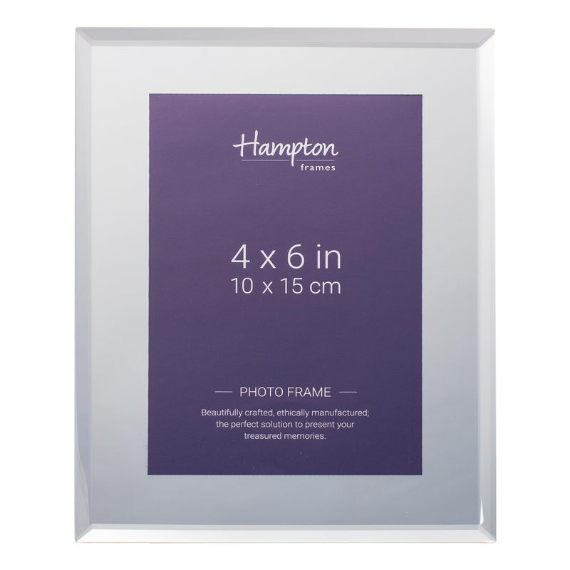 Hampton Frames REFLECT 4x6 10x15cm Silver Mirror Photo Frame Glass REF46SM