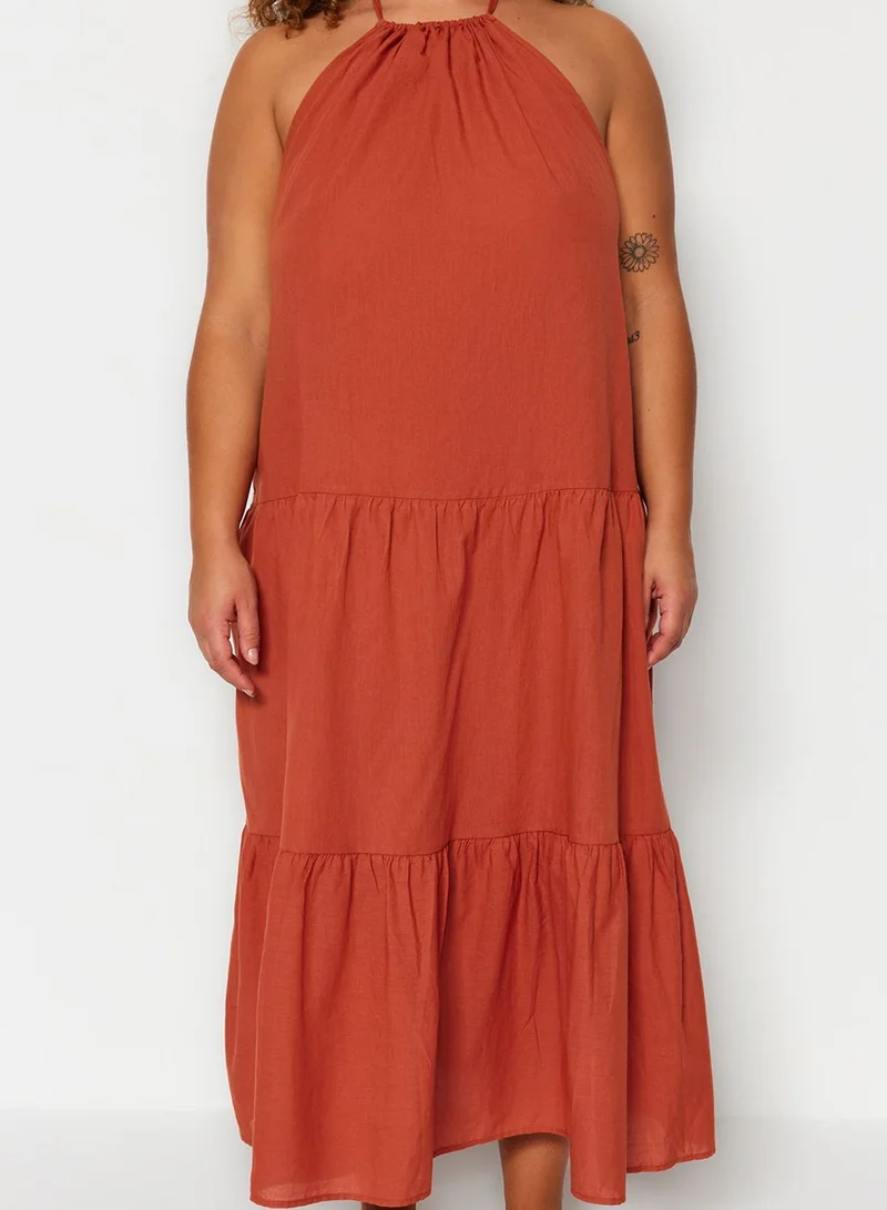 Trendyol Curve Halter Neck Knitted Beach Dress