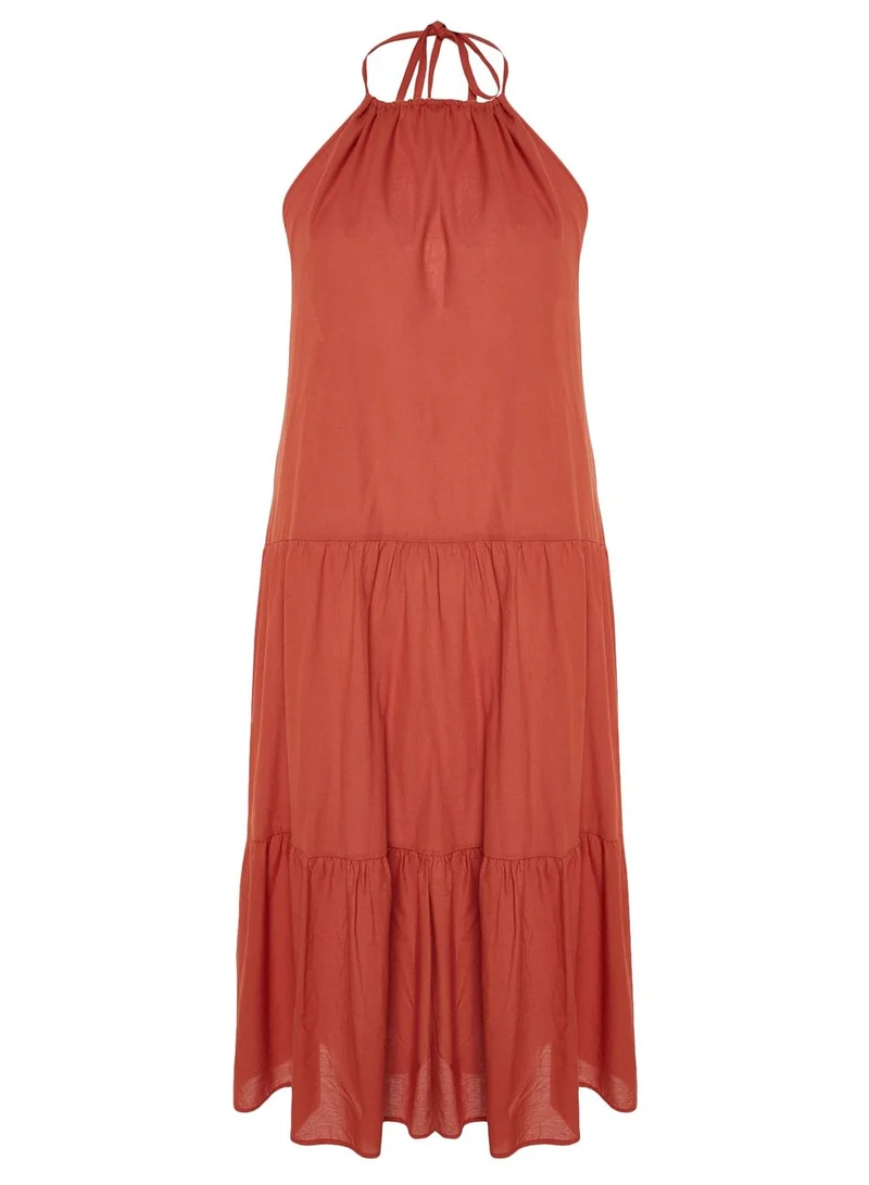 Trendyol Curve Halter Neck Knitted Beach Dress