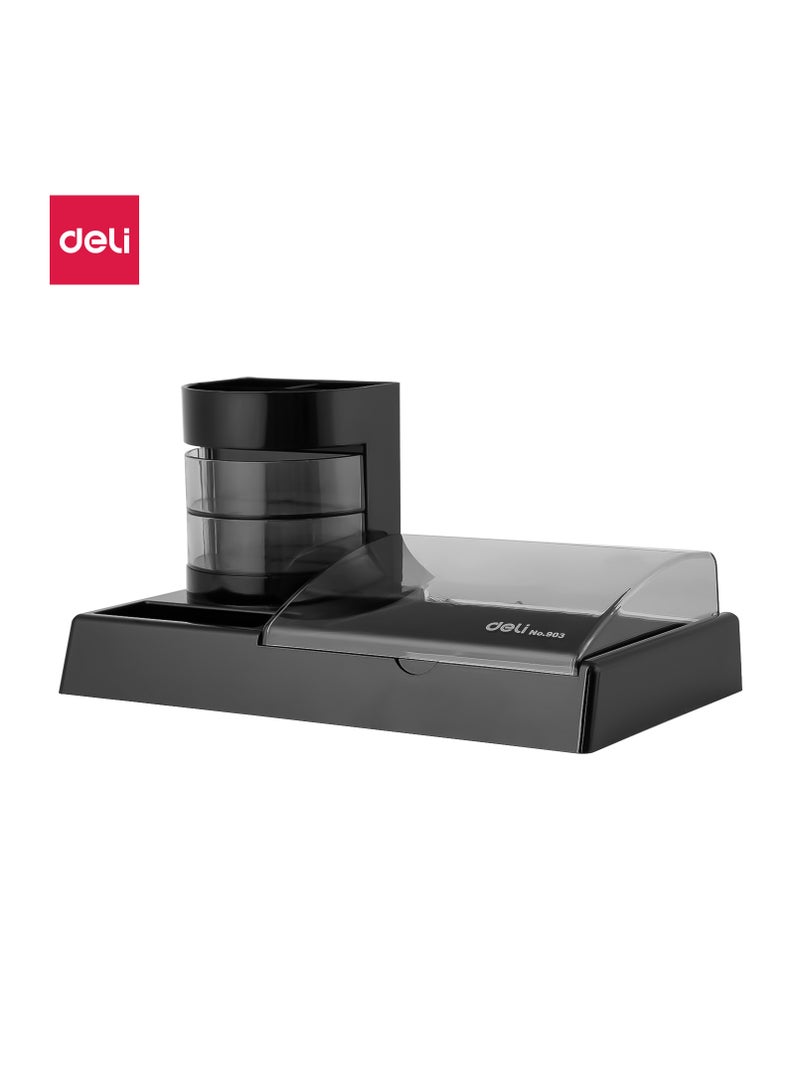 Deli E903 Desk Organizer - 262×129×115mm, Black - Image 1