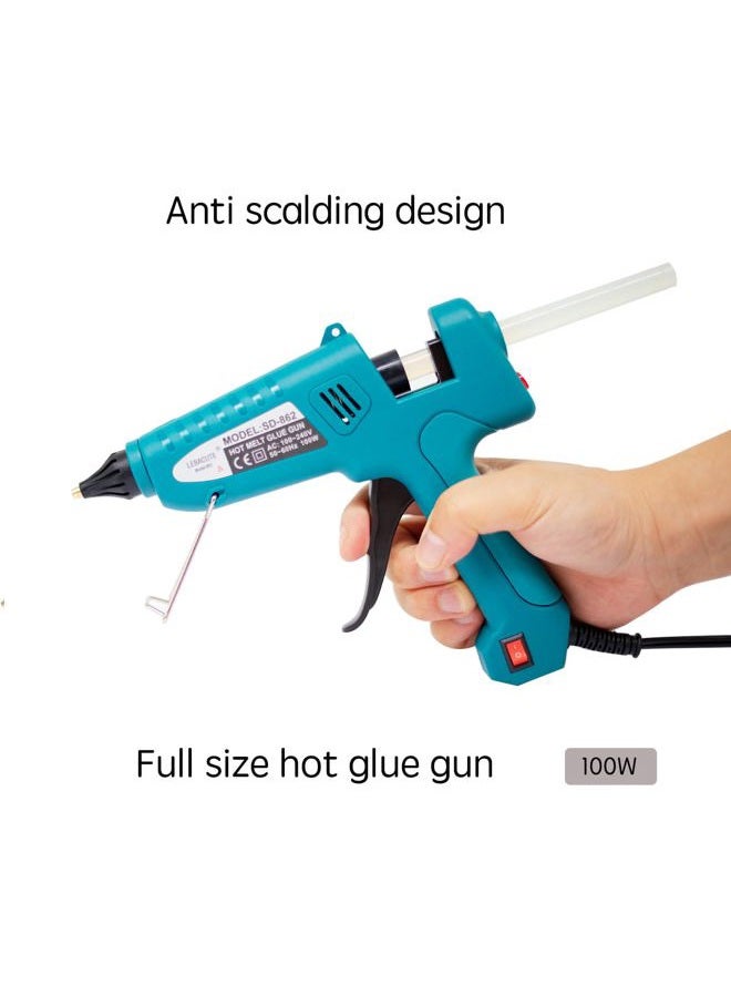 LEBACUTE Hot Glue Gun 100W, Professional Melt Glue Gun kit Full Size Anti Scalding Design Heavy Duty with 12 Pcs Premium Glue Sticks and 1 Kit Bag - Image 3