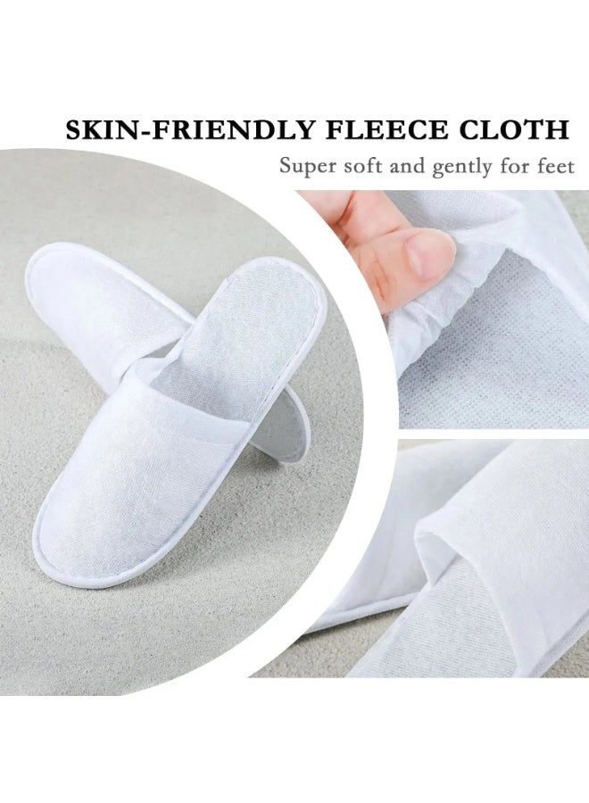 25 pairs of disposable white water therapy slippers, suitable for hotel, travel, home, guest use, salon, airplane, non slip slippers for men and women - Image 2
