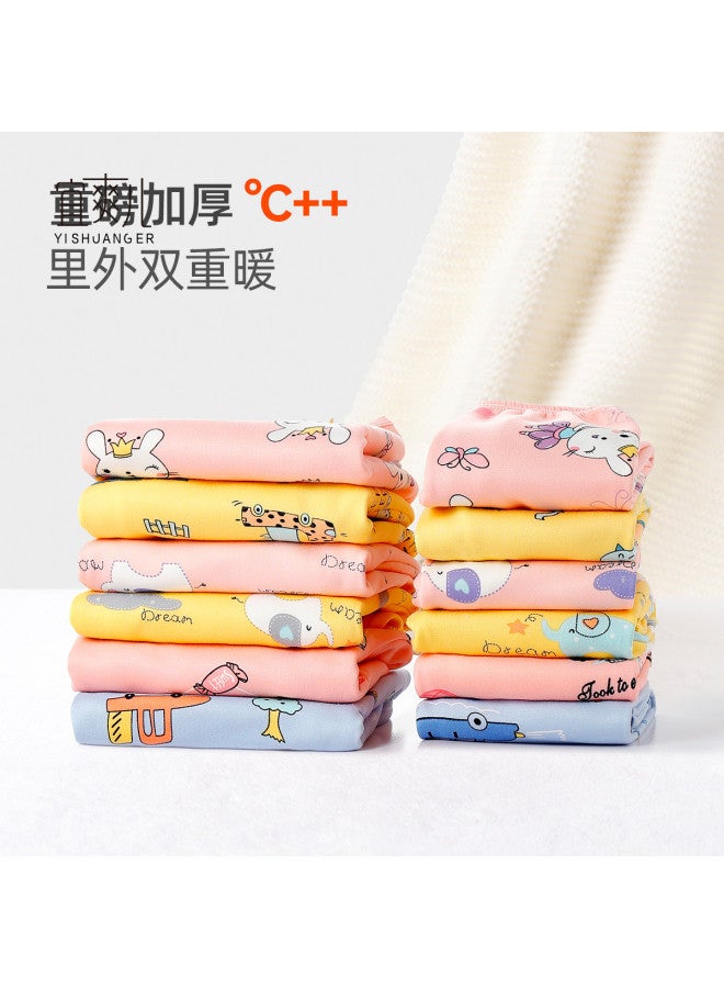 YISHUANGER Winter Children's Thermal Underwear Set, Fleece-lined And Thickened, Boys' Car Air Conditioning Warm Cartoon Boys' Clothing - Image 4