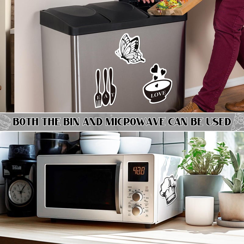 Wayyogh Kitchen Dishwasher Magnet Decorations, Bless This Kitchen Dishwasher Refrigerator Cover Magnetic Stickers Decal Decorative for Home Appliance Garage Car Metal Door Cover Black White Kitchen Decor - Image 5