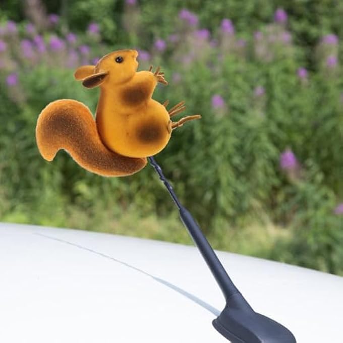 rayihni Car Antenna Topper,Squirrel Aerial Ball Cute Cartoon Antenna Balls Antenna Topper Decoration Car Styling Roof Ornament Car Decoration Ball - Image 3