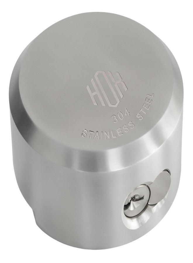 HOX Stainless Steel Puck Lock, Military-Grade Hidden Shackle Padlock, Weatherproof Trailer Door Lock - Image 1