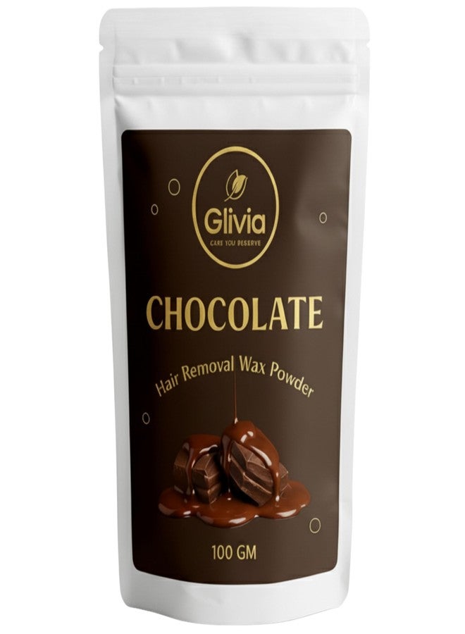 Glivia Chocolate Wax Powder for Women & Men | Aloe Vera & Herbal Facial Hair Removal Formula | Painless Face, Body & Bikini Waxing Solution | Natural Hair Wax Powder for Smooth Skin at Home | 100g - Image 1