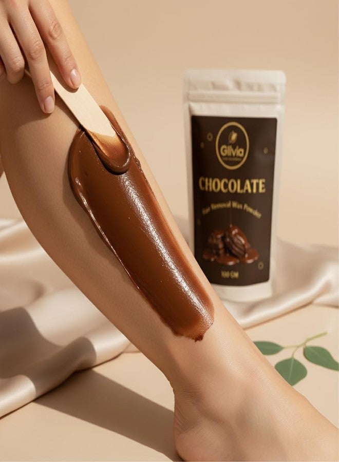 Glivia Chocolate Wax Powder for Women & Men | Aloe Vera & Herbal Facial Hair Removal Formula | Painless Face, Body & Bikini Waxing Solution | Natural Hair Wax Powder for Smooth Skin at Home | 100g - Image 3
