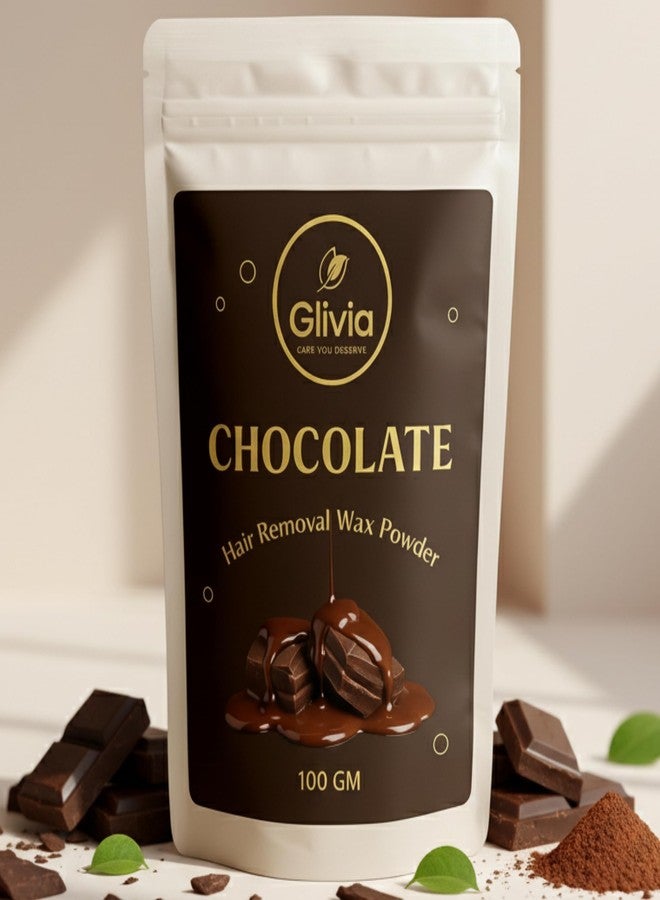 Glivia Chocolate Wax Powder for Women & Men | Aloe Vera & Herbal Facial Hair Removal Formula | Painless Face, Body & Bikini Waxing Solution | Natural Hair Wax Powder for Smooth Skin at Home | 100g - Image 2