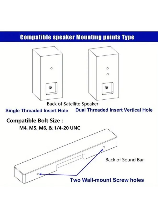 2 Pcs Black Heavy Duty Wall Mounted Speaker Bracket Projector Holder - Image 5