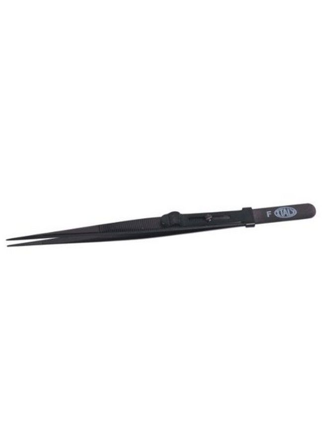 EURO TOOL Allegro Diamond Tweezers Stainless Steel Black Fine Point Locking 61/2 Inches ; Twz17372 - Image 1