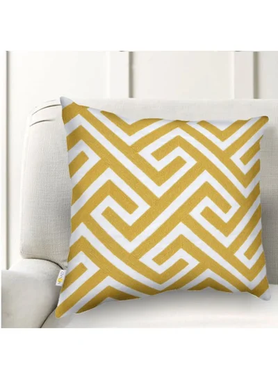 Donetella 2 Piece Embroidered Cushion Cover (45X45 cm) without filler Yellow