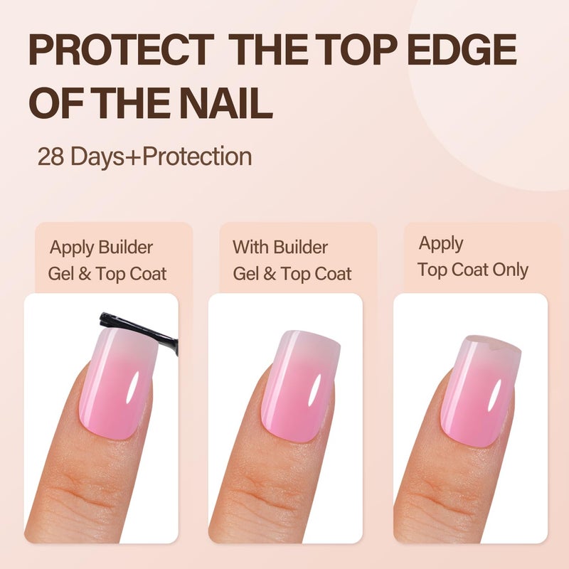 Vansiho 150 Pcs Ombre Gel Nail Tips, Short Square Press on Nails, Soft Gel Nails False Nail, Acrylic Fake Nails for Nail Art DIY - 15 Sizes - Image 5