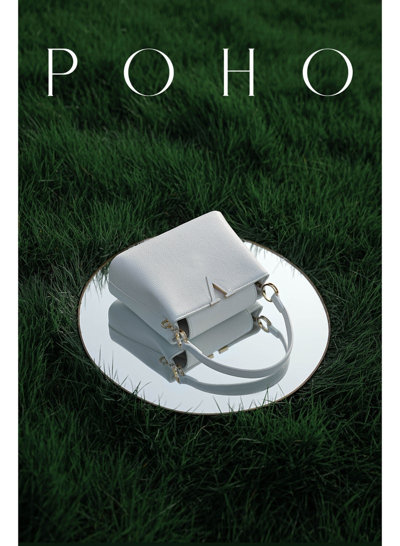 POHO A medium-sized large-capacity PU leather V-shaped handbag  - Image 3