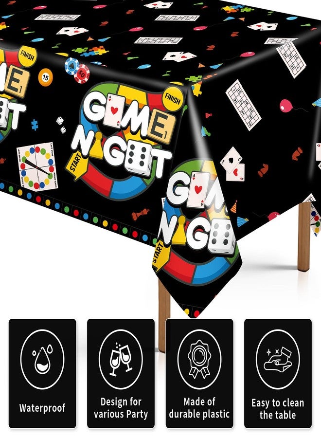 Grencian طقم مفارش طاولة حفلات عائلية من 3 قطع من غرينسيان، غطاء طاولة بلاستيكي مستطيل الشكل بتصميم ألعاب، مناسب للأطفال والأولاد، لتزيين حفلات الألعاب والتجمعات العائلية، مقاس 54 × 108 بوصة - Image 3