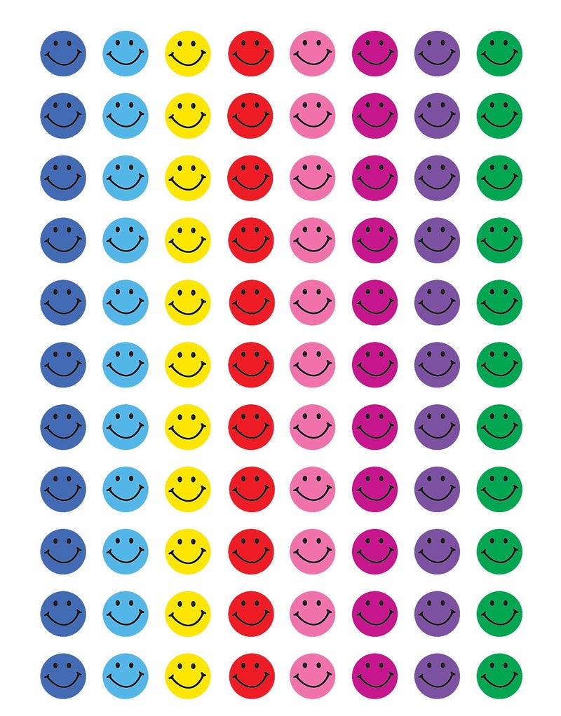 Teacher Created Resources Mini Happy Face Stickers Valu-Pak, 1144 stickers (TCR6633) - Image 2