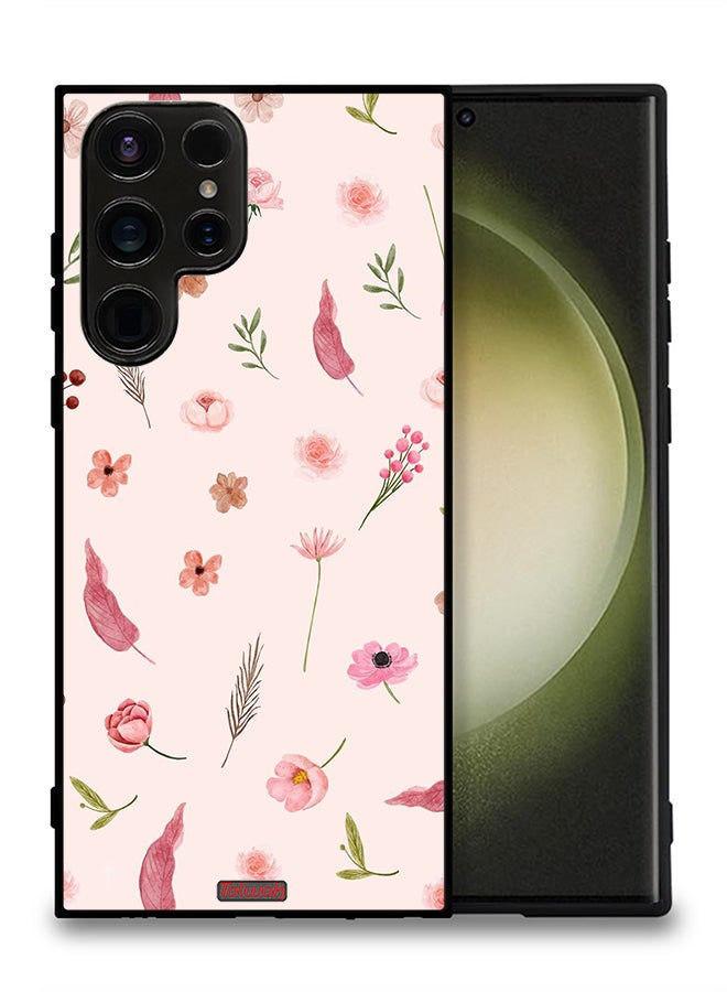 Tolwak Samsung Galaxy S23 Ultra 5G Protective Case Cover Leaves And Roses Pattern - Image 2