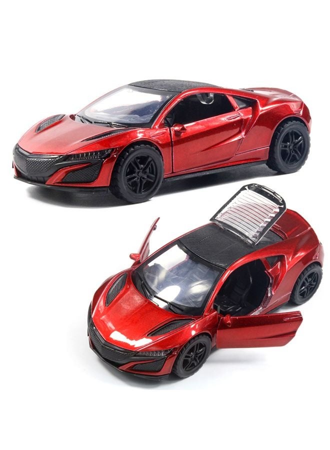 HALAMODO 1:36 Alloy Sports Car Model , Pull-Back Toy Car , Model Car for Kids Boy Girl Gift , Collectible Display ,Red - Image 1