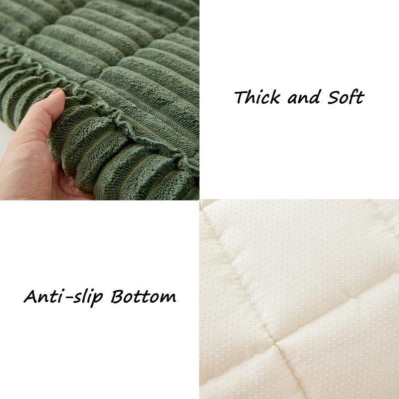 Awjcsv Couch Cover for Dogs Washable, Fuzzy Pet Couch Covers for 3 Cushion Sofa Pet Friendly, Non Slip Sofa Cover (Green, 27.6" x 59"/70 x 150cm) - Image 5