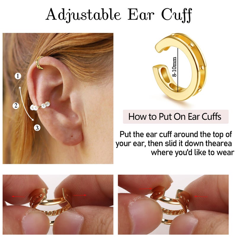 BESTEEL 66 Pcs Ear Cuff Earrings for Women Non Piercing,Hypoallergenic Silver plated Clip on Fake Earrings for Sensitive Ears,Ear Wrap Earrings for Helix Cartilage,Cz Star Butterfly Ear Cuffs Non Piercing - Image 2