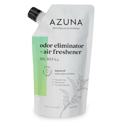 Azuna All-Natural Odor Remover Gel Refill Pouch | Air Purifier with Tea Tree Oil | Plant-Based & Long Lasting | For Pet Odors, Smoke & Strong Odors | Natural Scent, 12 oz - Image 1