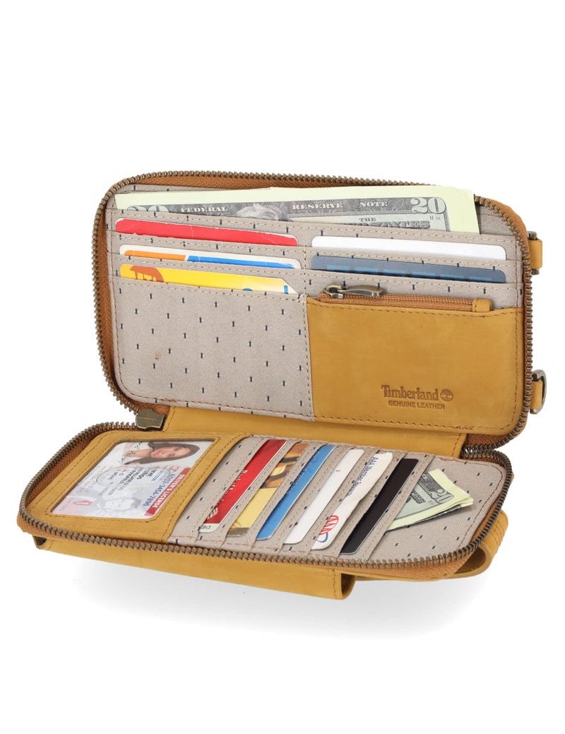 Timberland Women's Rfid Leather Phone Crossbody Wallet Bag, Wheat (Nubuck), One Size - Image 2