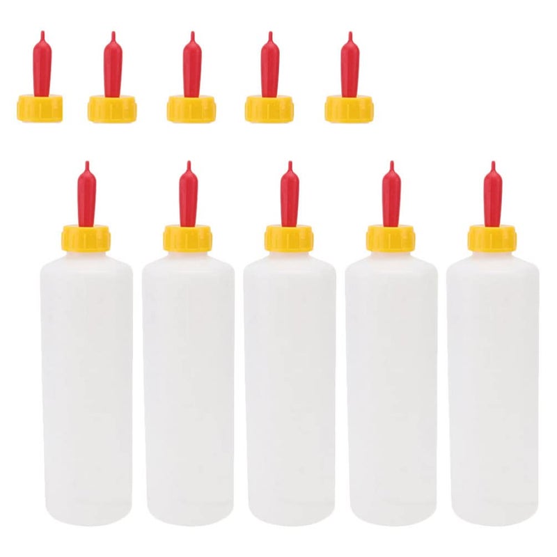 comfrt 5 Sets Animal Feeding Bottles Kid Livestock Drink Bottle Goat Milk Bottle Lamb Nursing Bottles Milk Feeder Bottles for Farm (5 Bottles& 5 Nipples) - Image 1