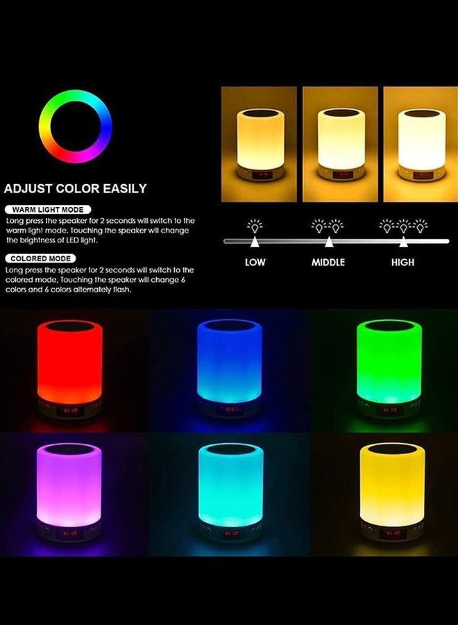 WooFree Portable Bluetooth Speaker with 6 Color Dimmable LED Lamp - Image 3