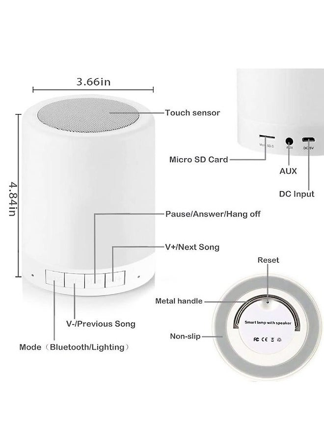 WooFree Portable Bluetooth Speaker with 6 Color Dimmable LED Lamp - Image 4