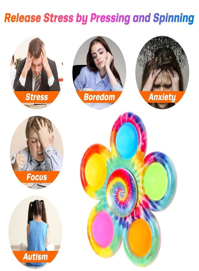 Effacera Fidget Spinners Toys 4 Pack, Fidget Toys for Kids Adults, Bulk Pop Sensory Spinner Toys Stress Relief, ADHD Autism Products for Girls Boys, Kids Birthday Party Favors Classroom Prizes - Image 5