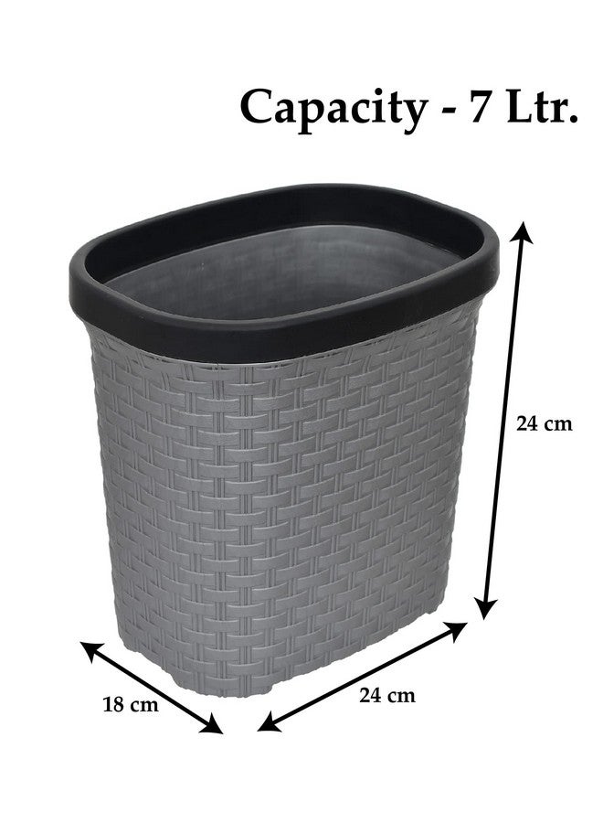 Kuber Industries Multiuses Plastic Open Dustbin For Home, Kitchen, Office, Bathroom, 7 Litre (Grey)-47KM0712 - Image 5