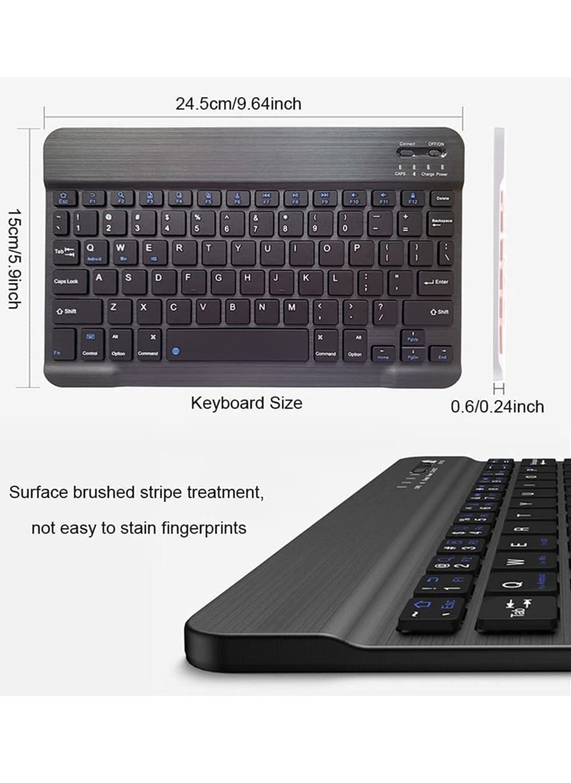 Generic - Rechargeable Bluetooth Keyboard and Mouse Combo Ultra-Slim Portable Compact Wireless Mouse Keyboard Set for Android Windows Tablet Cell Phone iPhone iPad Pro Air Mini, iPad OS/iOS 13 and above(Black) - Image 1