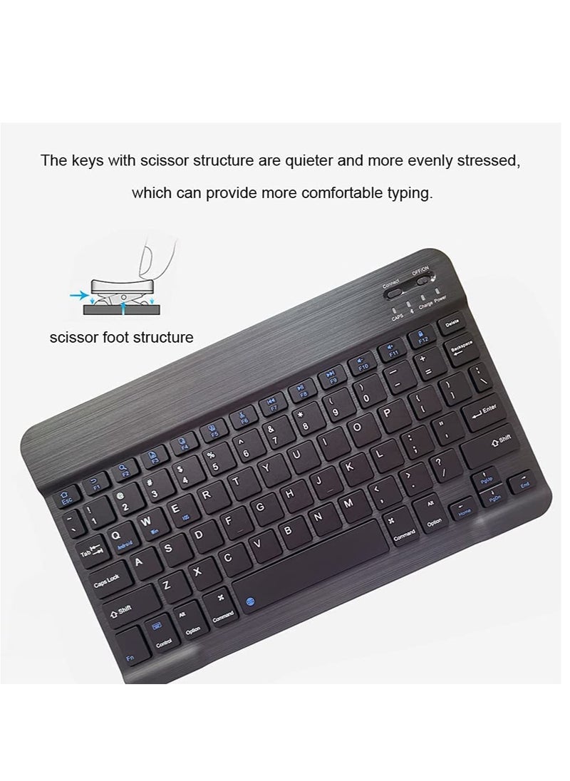 Generic - Rechargeable Bluetooth Keyboard and Mouse Combo Ultra-Slim Portable Compact Wireless Mouse Keyboard Set for Android Windows Tablet Cell Phone iPhone iPad Pro Air Mini, iPad OS/iOS 13 and above(Black) - Image 1
